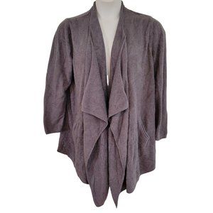 Barefoot Dreams Cozy Chic Lite 2X‎ Gray Cardigan Open Front 903 ISLAND Wrap Knit